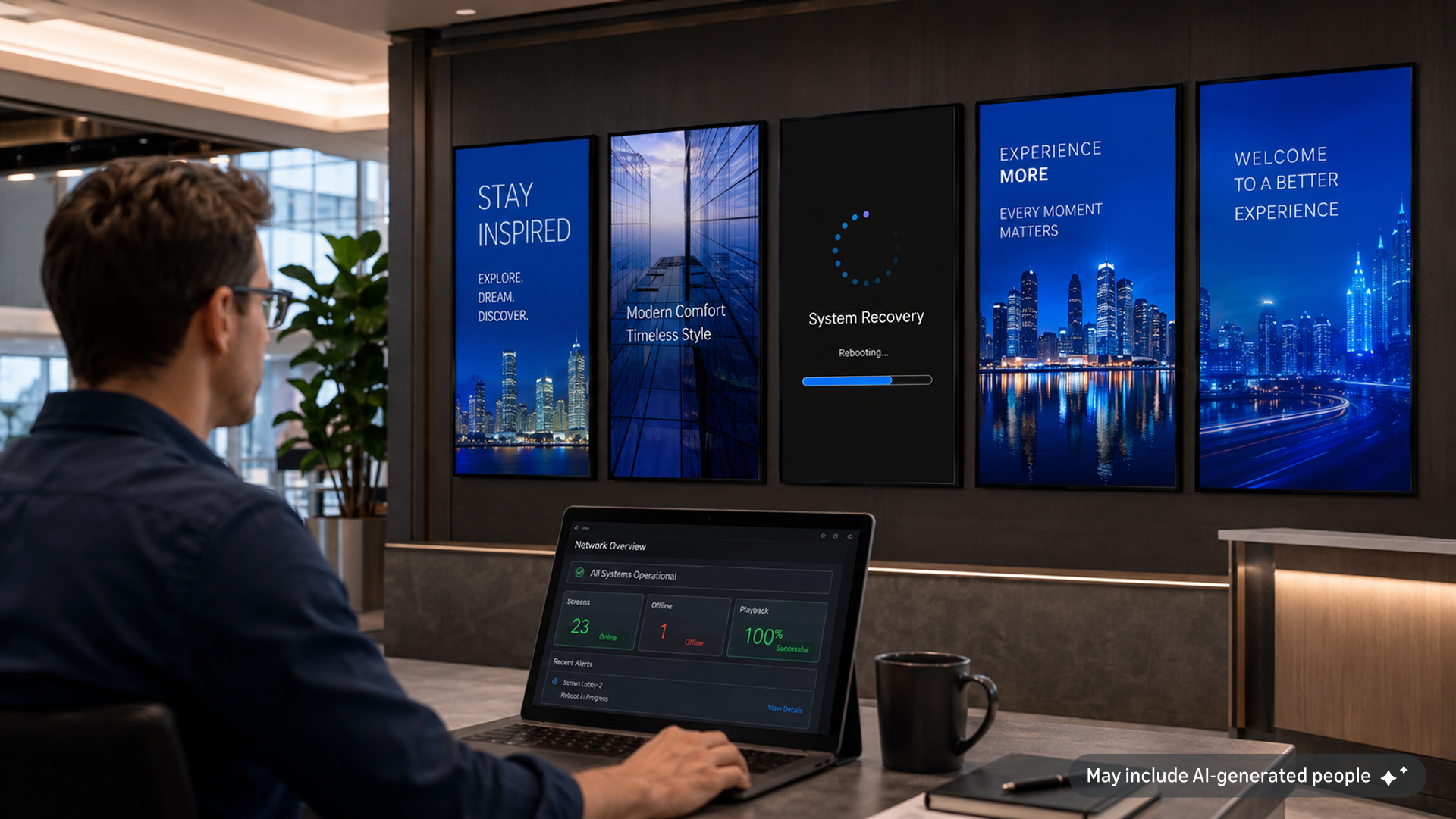 Stable Digital Signage Network — Recoverable Even After a System Crash