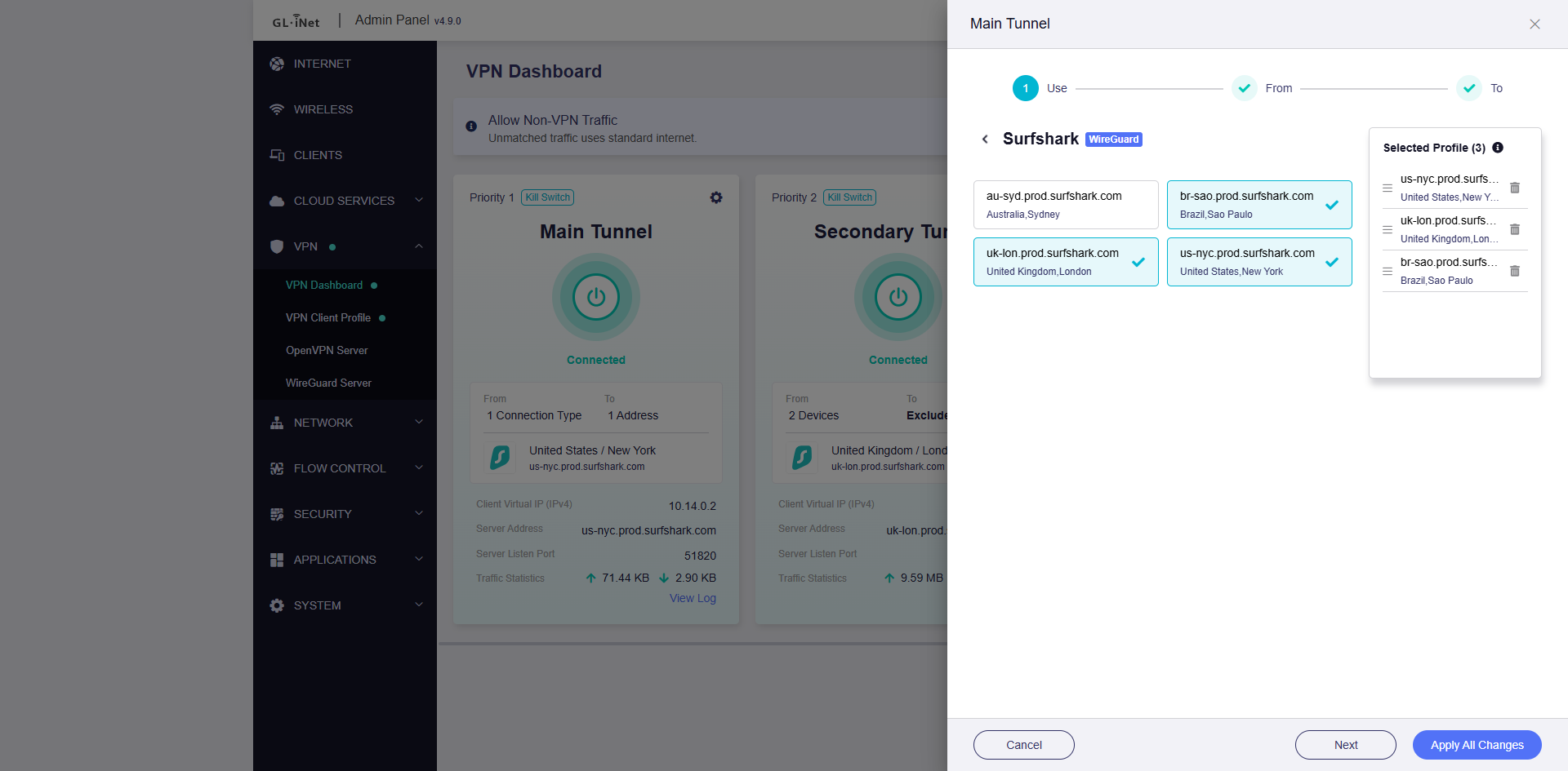 Multi-profile failover automatically switches between profiles when failures occur.